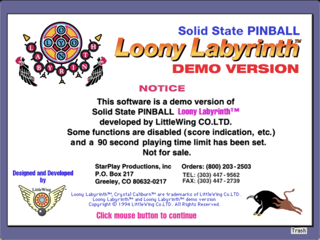 Loony Labyrinth | Classic Macintosh Game Demos